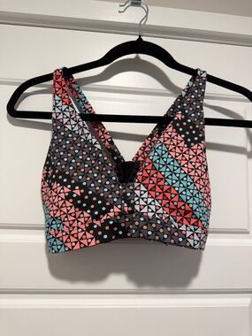 Victoria's Secret Geometric Pattern Pink Teal & Black Sports Bra